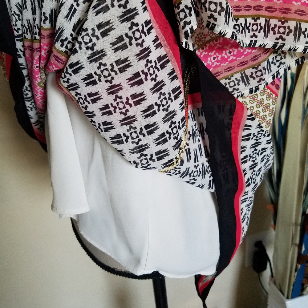 Multicolored Chiffon Blouse Small - image 7